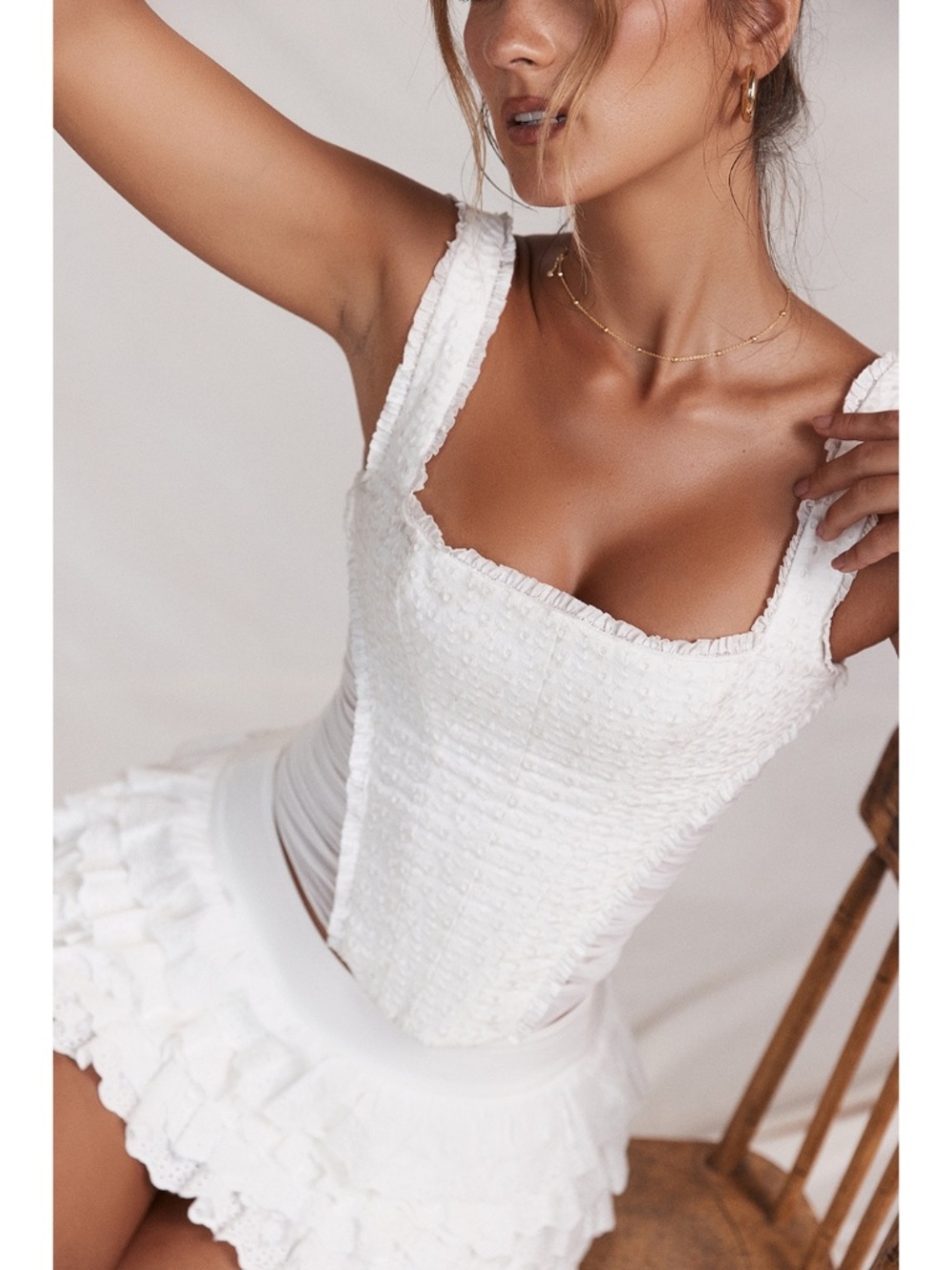 NEW House of CB Catalina Top White Small